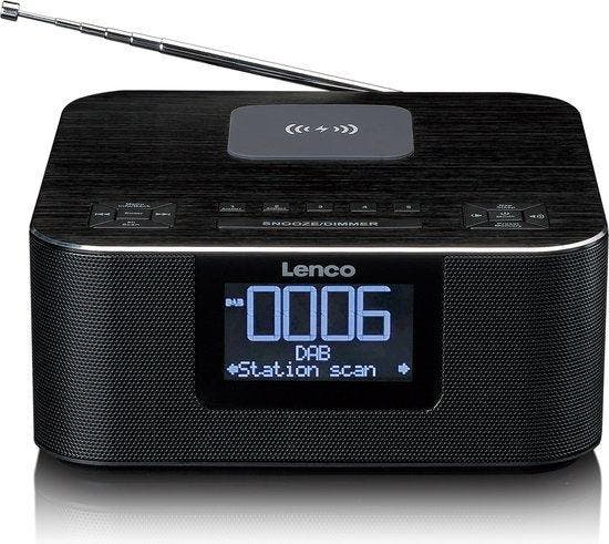 Wekkerradio - Digitale wekker - Alarmklok - Zwart - Lenco -, Huis en Inrichting, Woonaccessoires | Klokken, Zo goed als nieuw