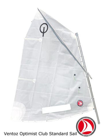 Ventoz Optimist (Opti) Club Zeil - Wit, nieuw!, Watersport en Boten, Minder dan 3 meter, Verzenden, Nieuw, Minder dan 15 m²