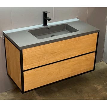 Badkamermeubel Casajoy Metallic Serie 100x46x55cm Eiken Met, Huis en Inrichting, Badkamer | Badkamermeubels, Ophalen of Verzenden