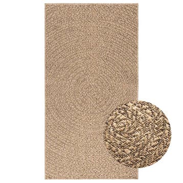 vidaXL Vloerkleed ZIZUR binnen en buiten 80x150 cm jute look, Verzenden, Nieuw, Bruin