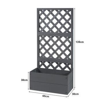 Plantenbak met latwerk Amstelveen HKC 135x65x30 cm grijs [en, Verzenden
