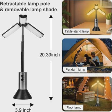 Multifunctionele Campinglamp & Zaklamp 2-in-1, USB Oplaadbaa, Verzenden, Nieuw