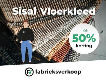 Sisal Vloerkleed | 50% Korting | OP=OP Luxe in Huis!, Ophalen, Vierkant, Blauw, 200 cm of meer