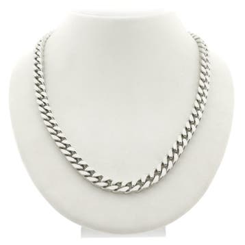 Zilveren robuuste gourmetschakel ketting, Ophalen of Verzenden, Gebruikt, Zilver, Zilver