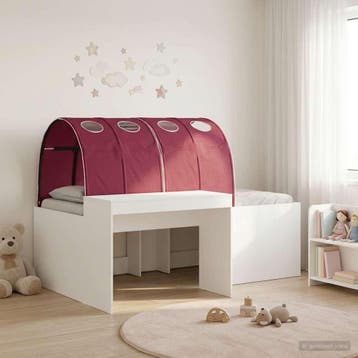 vidaXL Hoge Bed Frame met Bureau voor Kinderen 3 st Wit en, Verzenden, Nieuw, Wit, Hout
