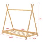 [en.casa] Kinderbed Vimpeli tipi met matras bamboe 70x140 cm, Verzenden, Nieuw