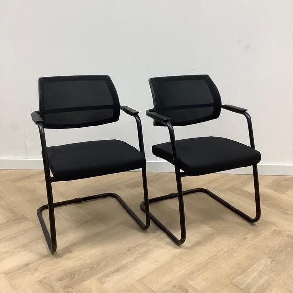 complete set van 2 stuks Sitland vergaderstoelen, zwart, Huis en Inrichting, Stoelen, Zwart, Gebruikt, Stof, Ophalen of Verzenden
