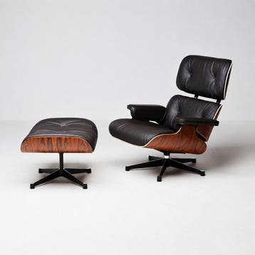 Vitra - Charles Eames - Lounge stoel (2) - Leder, Aluminium,