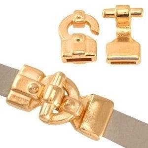DQ metaal haak slot Ø 10mm plat DQ leer of trendy koord R.., Ophalen of Verzenden, Nieuw, Kraal