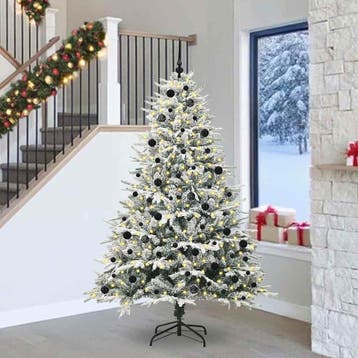 vidaXL Artificial Pre-lit Kerstboom met Ballenset Groen 240, Diversen, Kerst, Verzenden, Nieuw