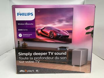 Philips TAW8506/10 - Hifi-Subwoofer - Zilver, Audio, Tv en Foto, Luidsprekers, Verzenden, Zo goed als nieuw, Philips