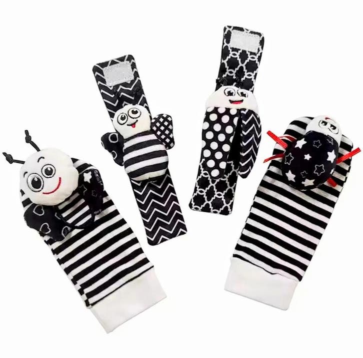 4-delige baby rammelaar set met 2 polsbandjes en 2 sokjes, Kinderen en Baby's, Kraamcadeaus en Geboorteborden, Kraamcadeau, Nieuw