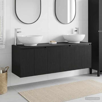 vidaXL Badkamerkastenset 3 st Zwart 49,5 x 44,5 x 65 cm, Verzenden, Nieuw