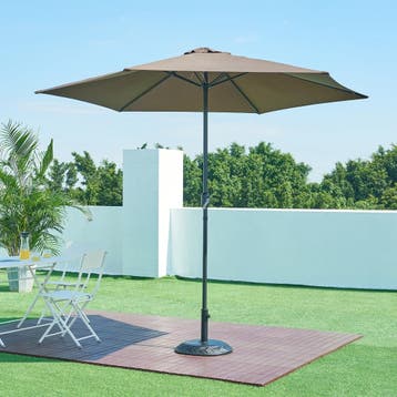Parasolvoet Bisegna parasolhouder beton rond Ø50x7 cm zwart, Tuin en Terras, Zonneschermen, Verzenden, Nieuw