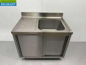 HCB RVS Spoeltafel spoelbak schuifdeuren Premium-line 100 cm, Ophalen of Verzenden, Nieuw in verpakking