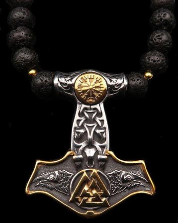 Viking-halsketting met de Hamer van Thor, Mjölnir: