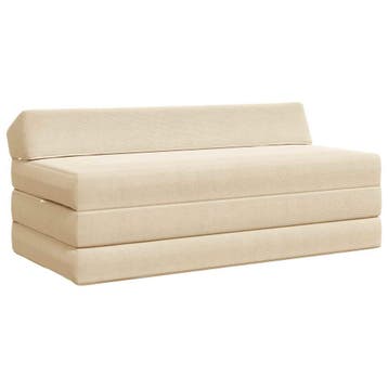 vidaXL Vouwbare Bankbed Crèmekleurig 120 x 60 x 49 cm Stof, Verzenden, Nieuw, Stof, Minder dan 150 cm