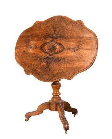 Prachtige antieke notenhouten kanteltafel, Frankrijk, 19e