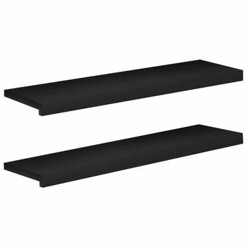 vidaXL Traplopers 2 st 90 x 25 x 2 cm Zwart Massief, Verzenden, Nieuw