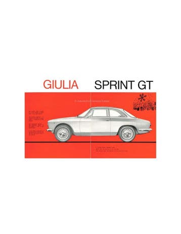 1965 ALFA ROMEO GIULIA SPRINT GT / GTC BROCHURE, Nieuw, Alfa Romeo, Author
