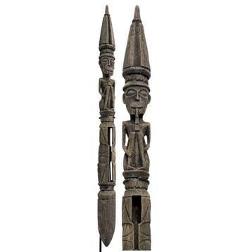 Uitgesleten beschermengel-figuur - Pagar - Dayak - Indonesië, Antiek en Kunst