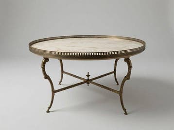 Salontafel - Neoklassieke stijl salontafel van messing en