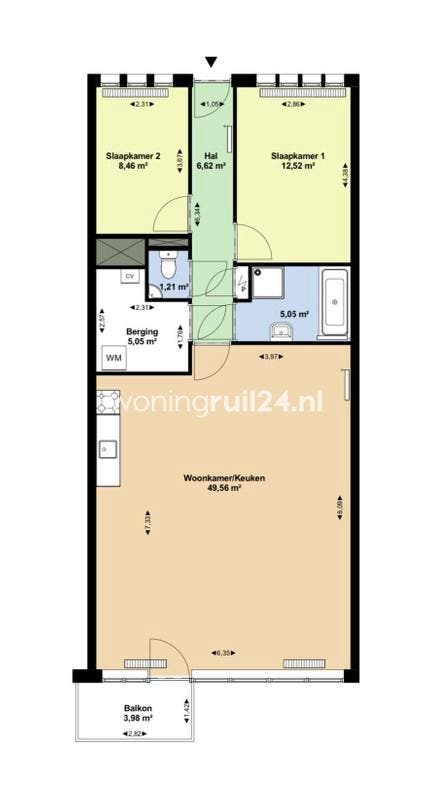 Woningruil - Nicolaas Ruychaverstraat 68 - 3 kamers, Huizen en Kamers, Woningruil, Amsterdam