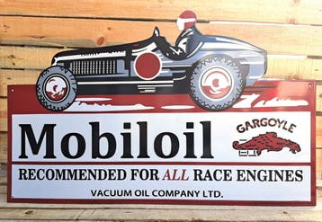 Big enamel Mobiloil sign, Verzamelen, Merken en Reclamevoorwerpen, Verzenden, Nieuw