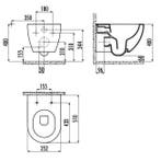 Wandcloset Creavit met Bidet Keramiek Mat Wit (Excl., Doe-het-zelf en Verbouw, Sanitair, Ophalen of Verzenden, Nieuw