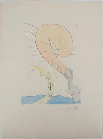 Salvador Dali (1904-1989) - Freud à la tête descargot