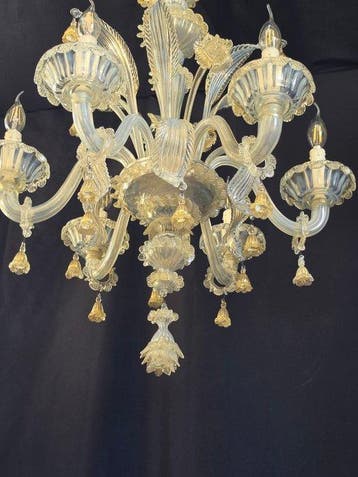 Vetreria Artistica - Kroonluchter - Muranoglas, 24 kt goud,