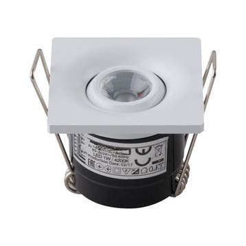 LED Veranda Spot Verlichting - Inbouw Vierkant 1W - Wit, Ophalen of Verzenden, Nieuw, Overige fittingen, Plafondspot of Wandspot