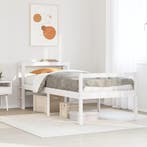 vidaXL Seniorenbed met hoofdbord massief grenenhout wit, 90 cm, Eenpersoons, Verzenden, Wit