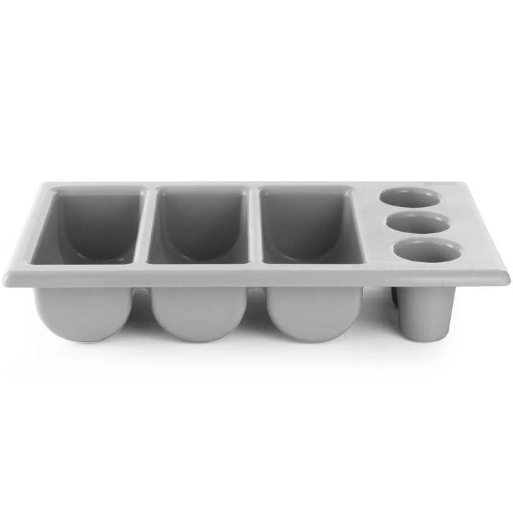 Bestekbak | Kunststof | Lichtgrijs | 6-vaks | 1/1 GN |, Zakelijke goederen, Horeca | Keukenapparatuur, Nieuw in verpakking, Verzenden