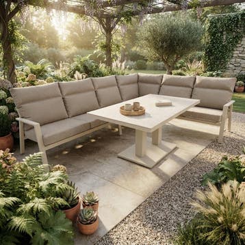 Pacific dining hoek loungeset 5 delig aluminium verstelbaar, Ophalen of Verzenden, Nieuw
