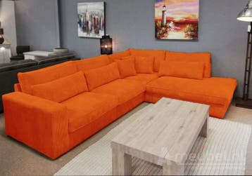 Hoekbank Terheijden - hoekbanken - Oranje, Nieuw, 150 cm of meer, Stof, 250 tot 300 cm