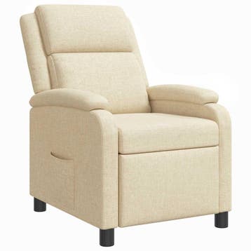 vidaXL Relaxfauteuil Crèmekleurig Stof, Verzenden, Nieuw