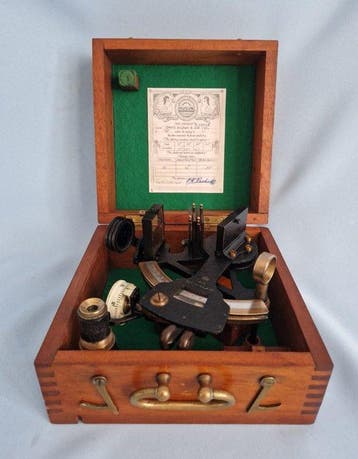 Vernier sextant - Hout - Henry Hughes & Son Ltd., Londen /
