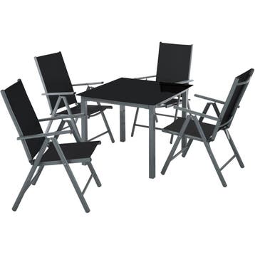 Aluminium zitgroep 4+1 - antraciet, Verzenden, Nieuw