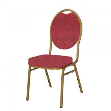 Stapelstoel | Staal | Rood/Goud | 4 stuks, Verzenden, Nieuw in verpakking