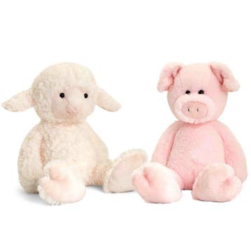 Pluche varken en lammetje knuffel - boerderij vriendjes, Verzenden, Nieuw