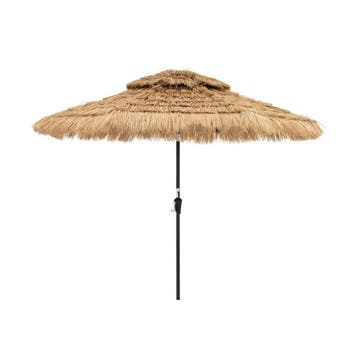 2dekans | Coast Rieten Parasol - 32 LED Lampjes - Kantelbaar, Ophalen of Verzenden, Zo goed als nieuw