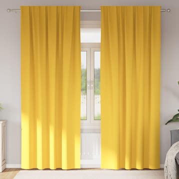 vidaXL Zwart-out Gordijnen met Ringen 2 st Mosterdgeel 260 x, Verzenden, Nieuw