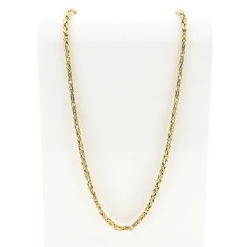 Gouden vierkante koningsschakel ketting, Sieraden, Tassen en Uiterlijk, Ophalen of Verzenden, Gebruikt, Goud, Goud