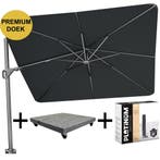 Nexus T2 premium zweefparasol 300x300 cm Faded Black met, Ophalen of Verzenden, Nieuw