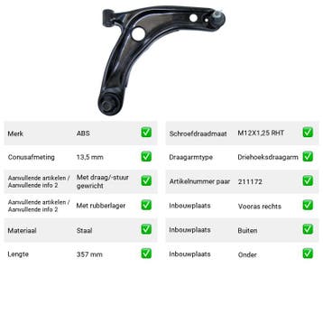 Draagarm Vooras rechts Buiten Onder Daihatsu Charade, Verzenden, Nieuw, Daihatsu