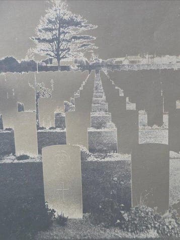 Michael Joseph (1941-) - D-day Cemetary, unique solarised