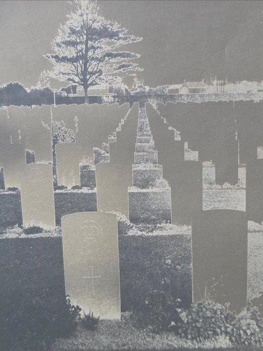Michael Joseph (1941-) - D-day Cemetary, unique solarised, Antiek en Kunst, Kunst | Designobjecten
