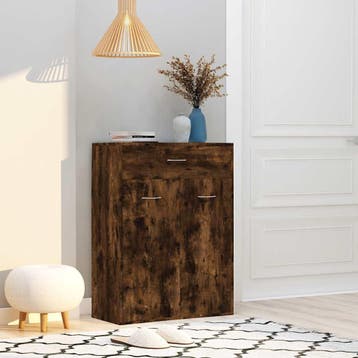 vidaXL Schoenenkast 60x35x84 cm bewerkt hout gerookt, Verzenden, Nieuw