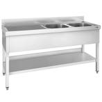 GGM Gastro | RVS spoeltafel PREMIUM - 1800x600mm - met |, Verzenden, Nieuw in verpakking, RVS Meubilair